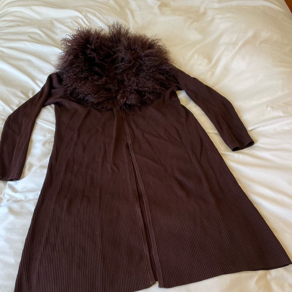 Belldini Long Sweater with detachable wool collar